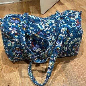 Vera Bradley Blue Floral Quilted Travel Bag